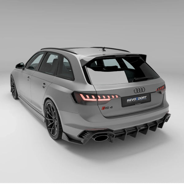 RevoZport Carbon Fiber Rear Roof Spoiler for Audi RS4 B9.5 Avant ...